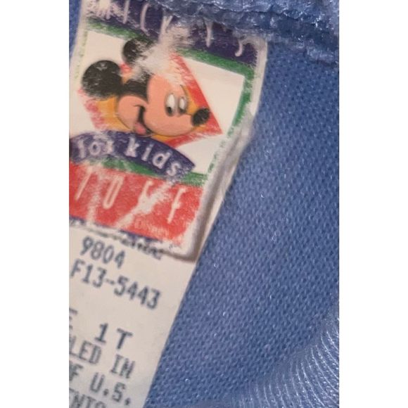 Vintage Disney Mickey and Baby Pluto Fleece Sleeper Footed Pajamas 12Mo 1T - Picture 2 of 3